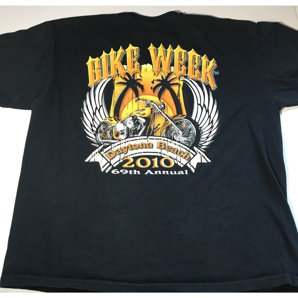 VINTAGE Daytona Beach Florida T-Shirt Size XL 2010 Bike Week Motorcycle T Shirt